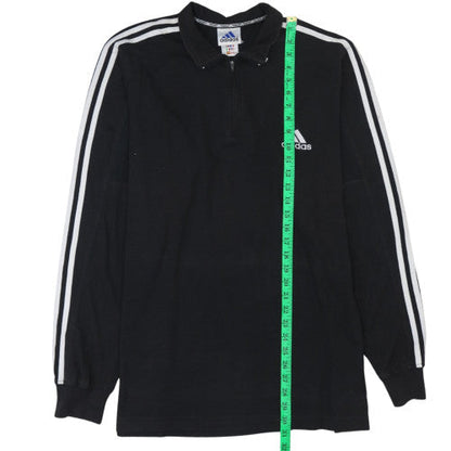 Mens UK Size L adidas Black Henley Sweatshirt