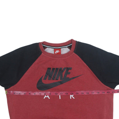 Nike Boys Burgundy & Black Crew Neck Sweatshirt XL 13-15 Years Fleece Pullover