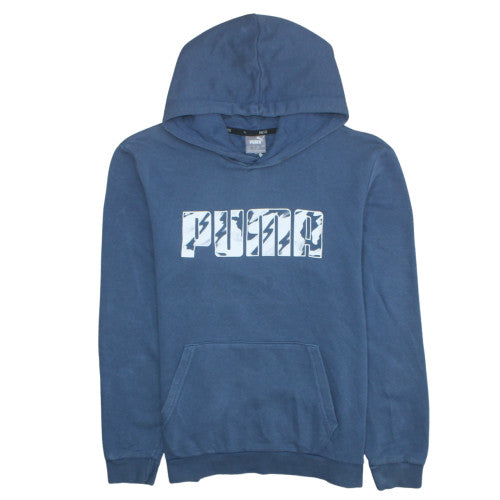 Mens UK Size M PUMA Blue Pullover Hoodie