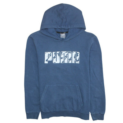Mens UK Size M PUMA Blue Pullover Hoodie