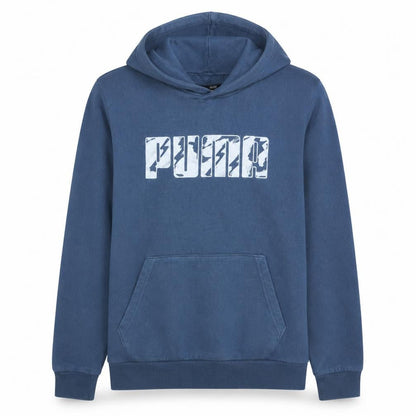 Mens UK Size M PUMA Blue Pullover Hoodie