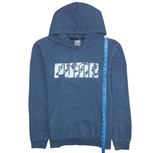 Mens UK Size M PUMA Blue Pullover Hoodie