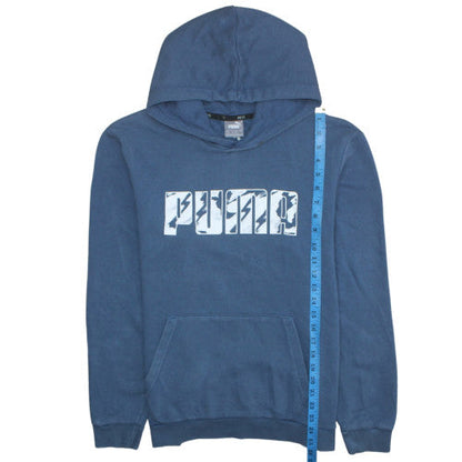 Mens UK Size M PUMA Blue Pullover Hoodie