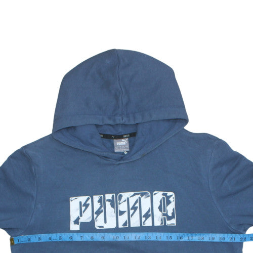 Mens UK Size M PUMA Blue Pullover Hoodie