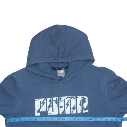 Mens UK Size M PUMA Blue Pullover Hoodie