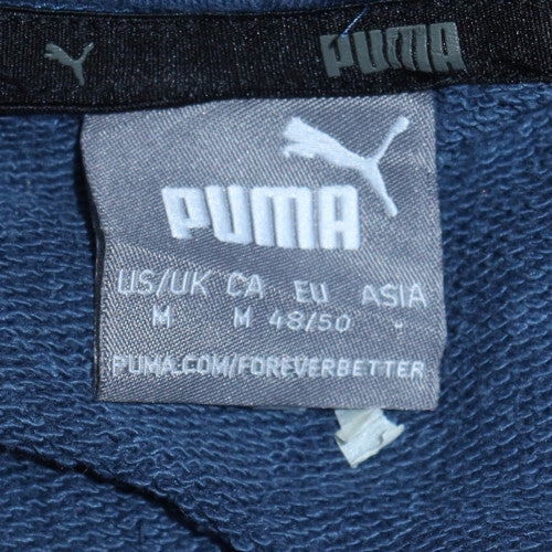 Mens UK Size M PUMA Blue Pullover Hoodie