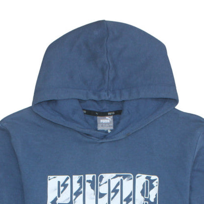 Mens UK Size M PUMA Blue Pullover Hoodie