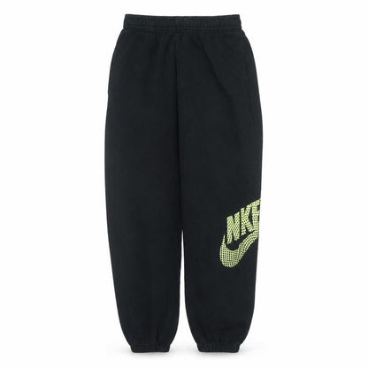 Front view of Nike boys’ black l jogger sweatpants with elastic waist and pockets
