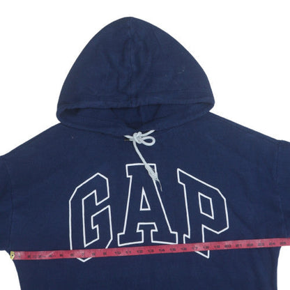 Gap Womens Navy Blue Pullover Hoodie Large Logo Sweatshirt