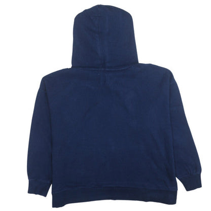 Gap Womens Navy Blue Pullover Hoodie Large Logo Sweatshirt