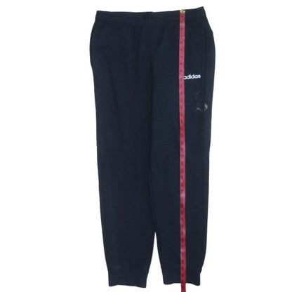 Adidas Men Black L Jogger Sweatpants Elastic Waist Fleece Lined