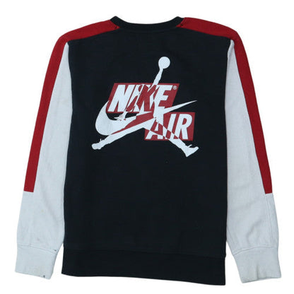 Nike Jordan Boys Black Red Crew Neck Sweatshirt 12-13 Years Cotton Blend