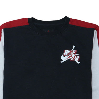 Nike Jordan Boys Black Red Crew Neck Sweatshirt 12-13 Years Cotton Blend