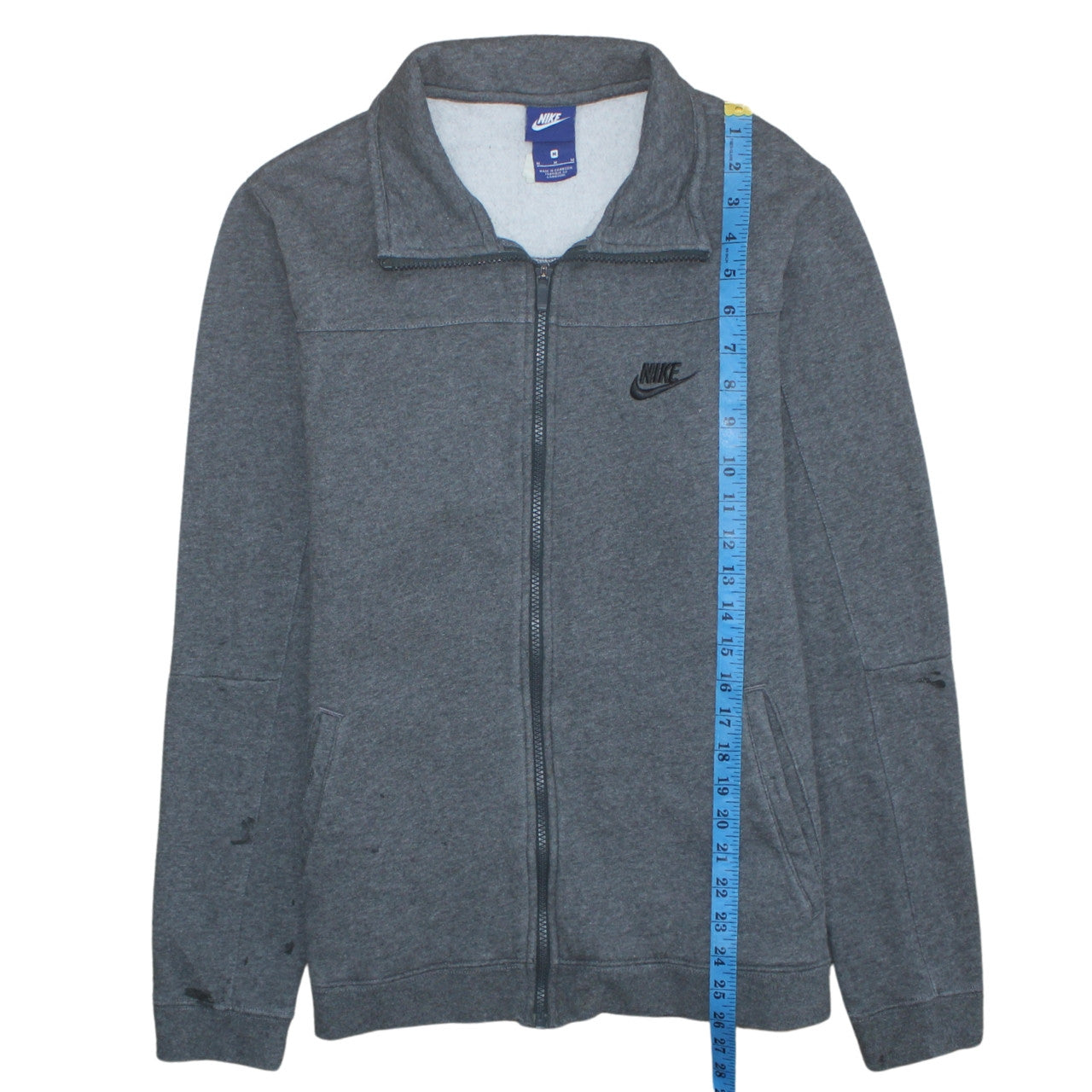 Mens UK Size M Nike Grey Full Zip Sweatshirt