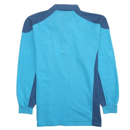 Mens UK Size M Cotton Traders Blue Henley Sweatshirt
