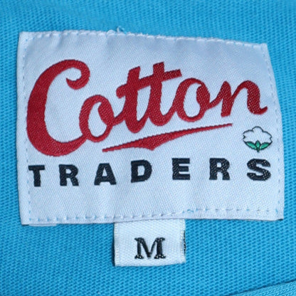 Mens UK Size M Cotton Traders Blue Henley Sweatshirt