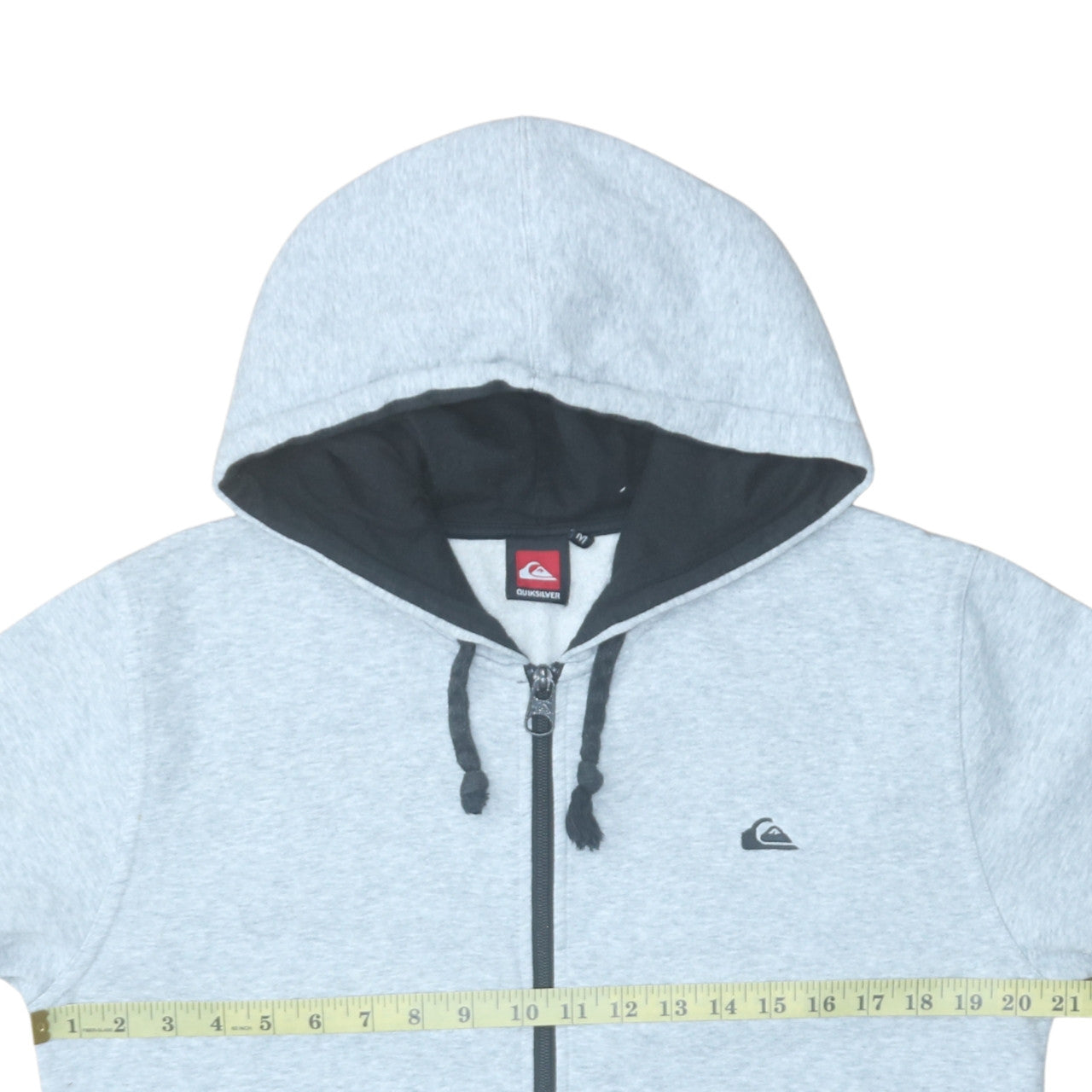 Mens UK Size M Quiksilver Grey Full Zip Hoodie