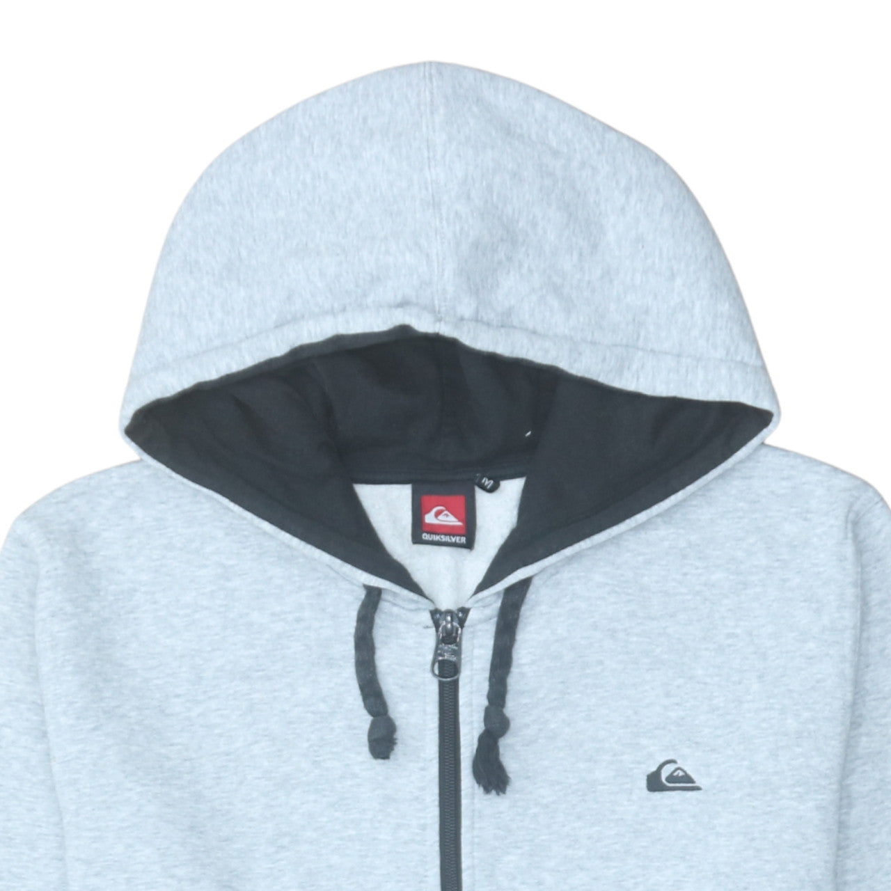 Mens UK Size M Quiksilver Grey Full Zip Hoodie