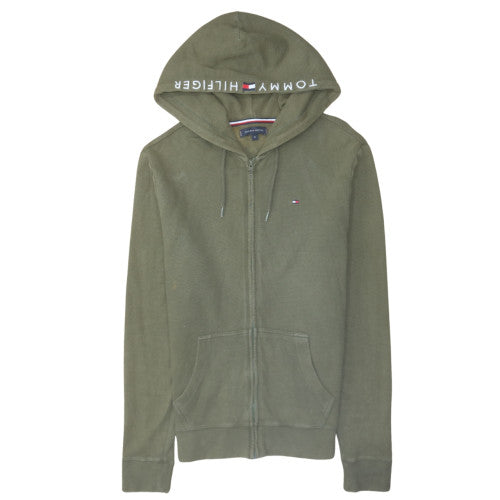 Mens UK Size M Tommy Hilfiger Green Full Zip Hoodie