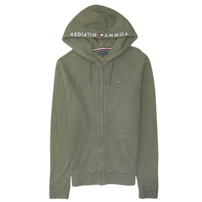 Mens UK Size M Tommy Hilfiger Green Full Zip Hoodie