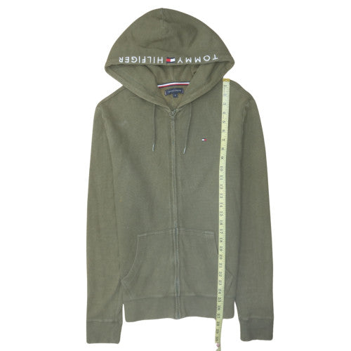 Mens UK Size M Tommy Hilfiger Green Full Zip Hoodie