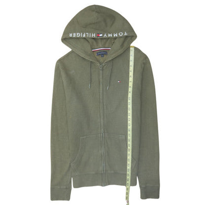 Mens UK Size M Tommy Hilfiger Green Full Zip Hoodie