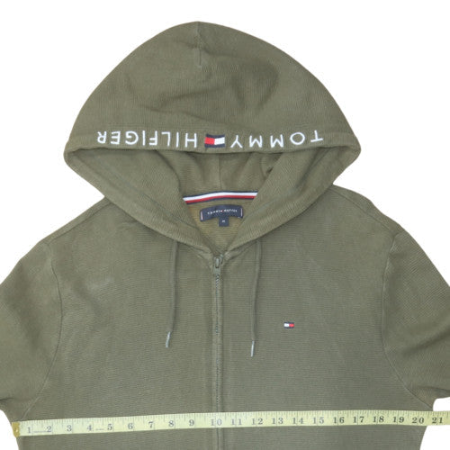 Mens UK Size M Tommy Hilfiger Green Full Zip Hoodie