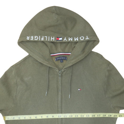 Mens UK Size M Tommy Hilfiger Green Full Zip Hoodie