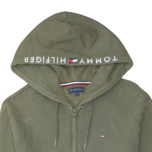 Mens UK Size M Tommy Hilfiger Green Full Zip Hoodie