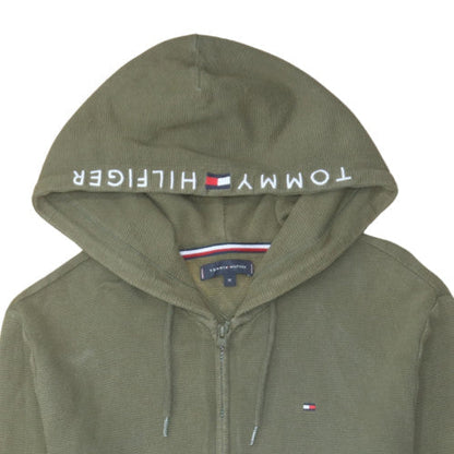 Mens UK Size M Tommy Hilfiger Green Full Zip Hoodie