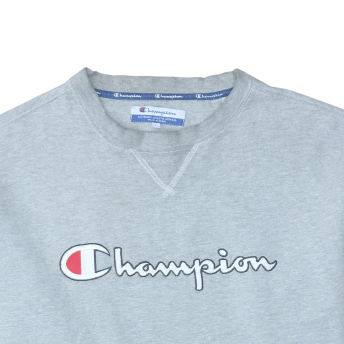Mens UK Size L Champion Grey Pullover Sweatshirt