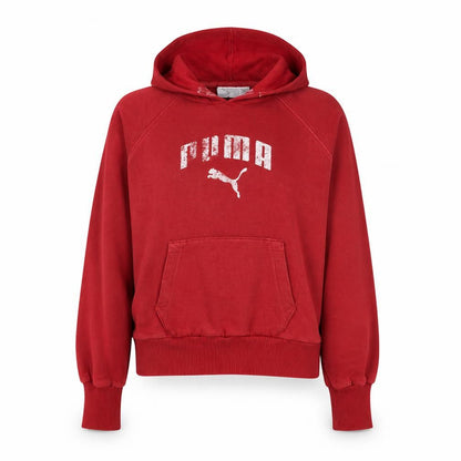 Womens UK Size M PUMA Red Pullover Hoodie