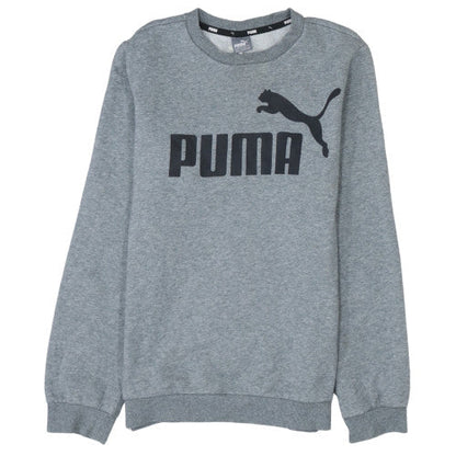 Puma Boys Grey Logo Pullover Sweatshirt 13-14 Years Fleece Regular Fit