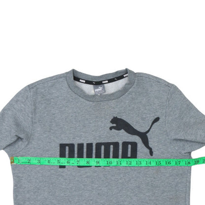 Puma Boys Grey Logo Pullover Sweatshirt 13-14 Years Fleece Regular Fit