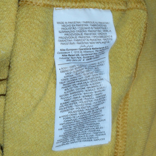 Mens UK Size S Nike Yellow Pullover Hoodie