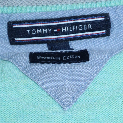 Mens UK Size M Tommy Hilfiger Green Pullover Jumper