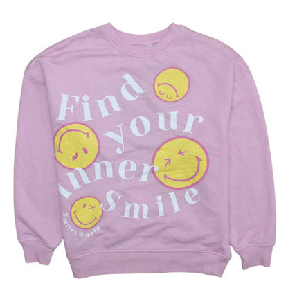 Womens UK Size XS SmileyWorld Pink Pullover Sweatshirt