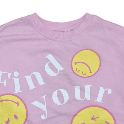 Womens UK Size XS SmileyWorld Pink Pullover Sweatshirt