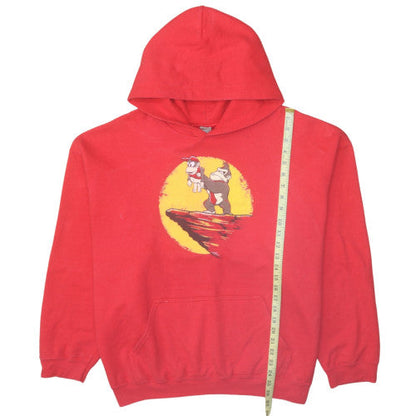 Mens UK Size XL Gildan Red Pullover Hoodie