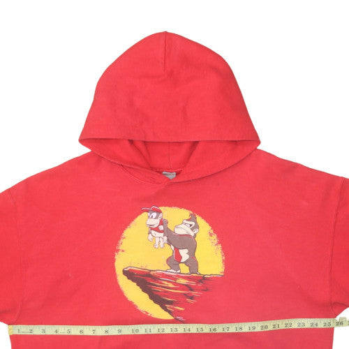 Mens UK Size XL Gildan Red Pullover Hoodie