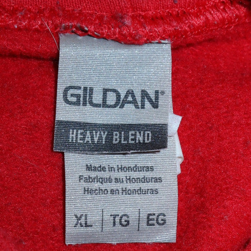 Mens UK Size XL Gildan Red Pullover Hoodie
