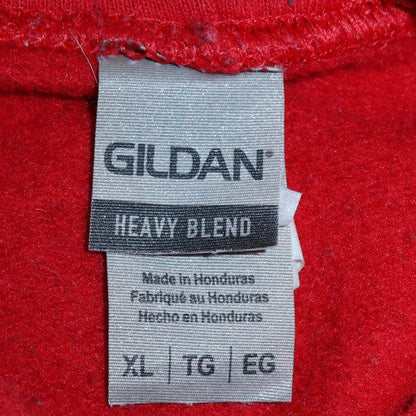 Mens UK Size XL Gildan Red Pullover Hoodie