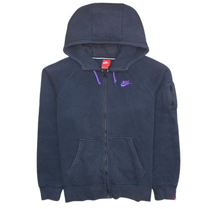 Mens UK Size L Nike Blue Full Zip Hoodie
