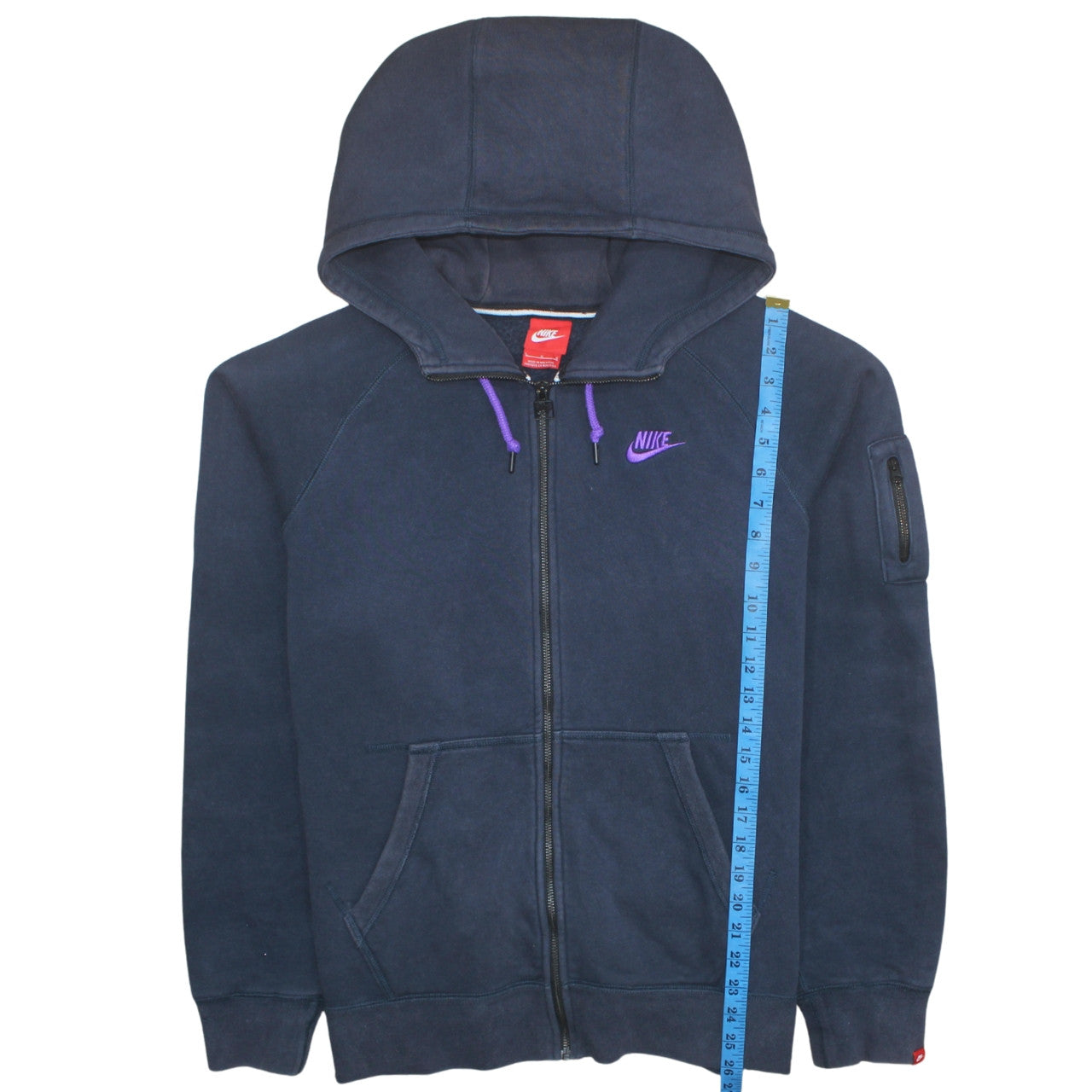 Mens UK Size L Nike Blue Full Zip Hoodie