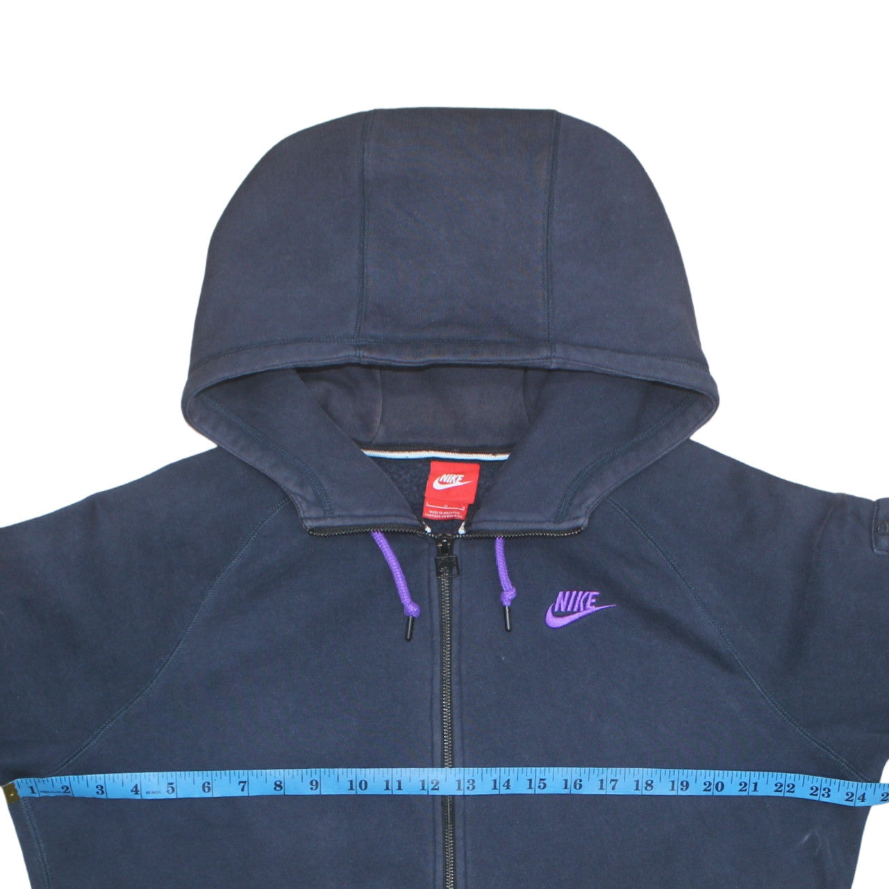 Mens UK Size L Nike Blue Full Zip Hoodie
