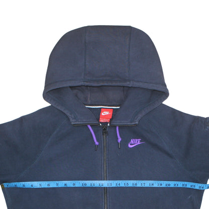 Mens UK Size L Nike Blue Full Zip Hoodie