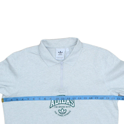 Mens UK Size M adidas Grey Henley Sweatshirt