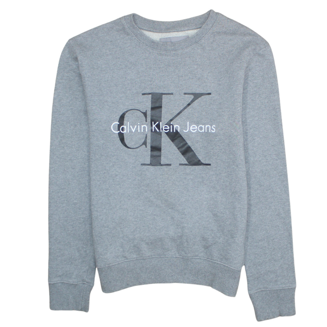 Mens UK Size S Calvin Klein Jeans Grey Pullover Sweatshirt