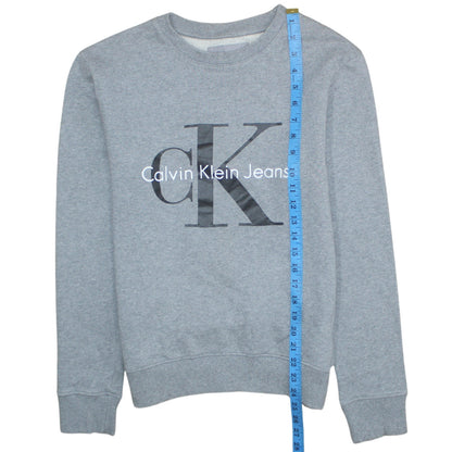 Mens UK Size S Calvin Klein Jeans Grey Pullover Sweatshirt