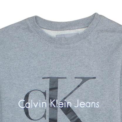 Mens UK Size S Calvin Klein Jeans Grey Pullover Sweatshirt
